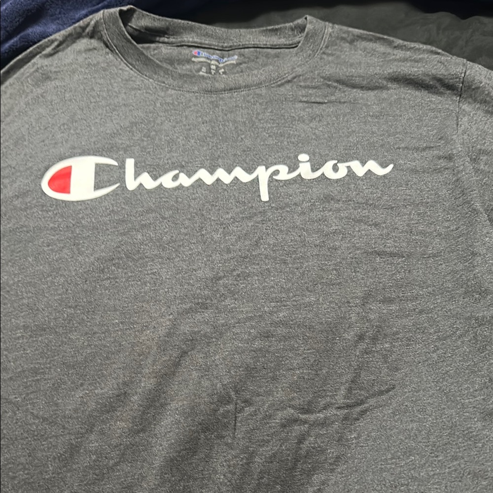 Champion Heather Gray Logo Tee